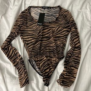 Nasty Gal Zebra Bodysuit